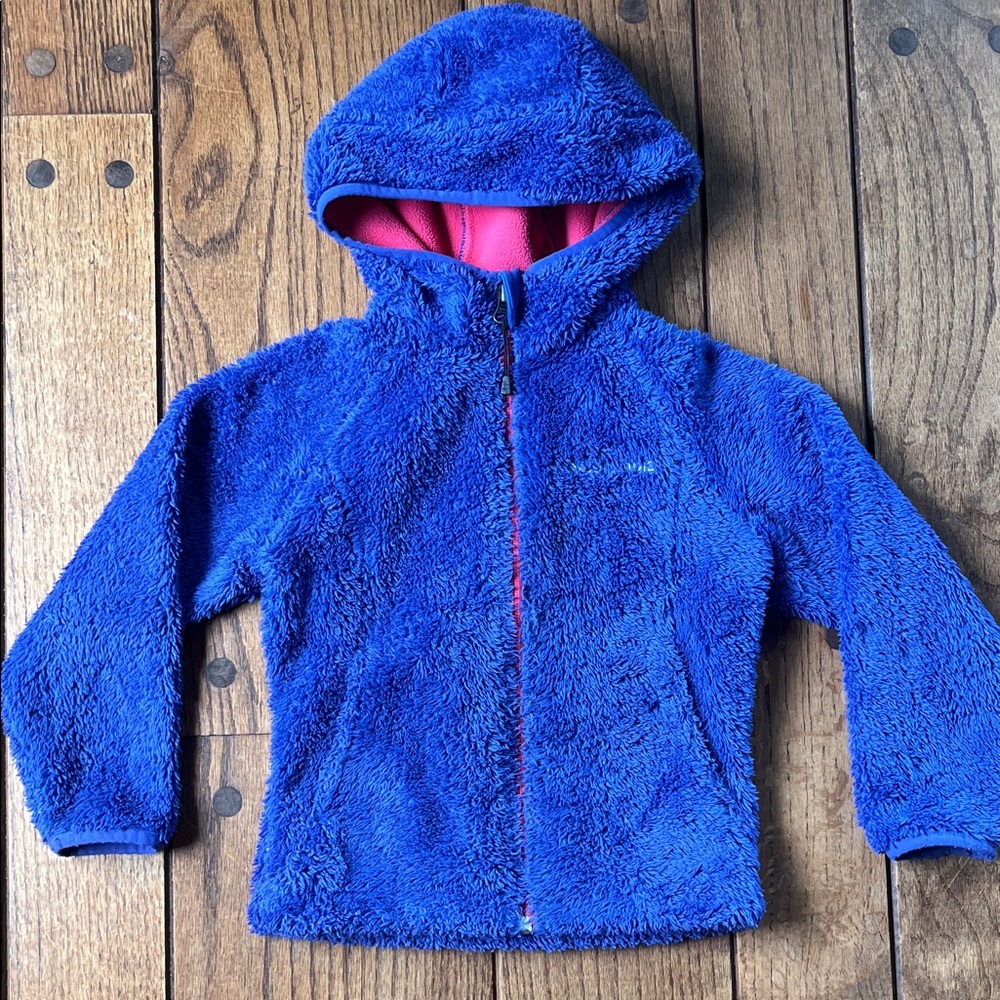 Columbia Kids Blue Fleece Jacket with Pink Lining